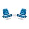 2 Packs 5-Position Outdoor Folding Backpack Beach Table Chair Reclining Chair Set